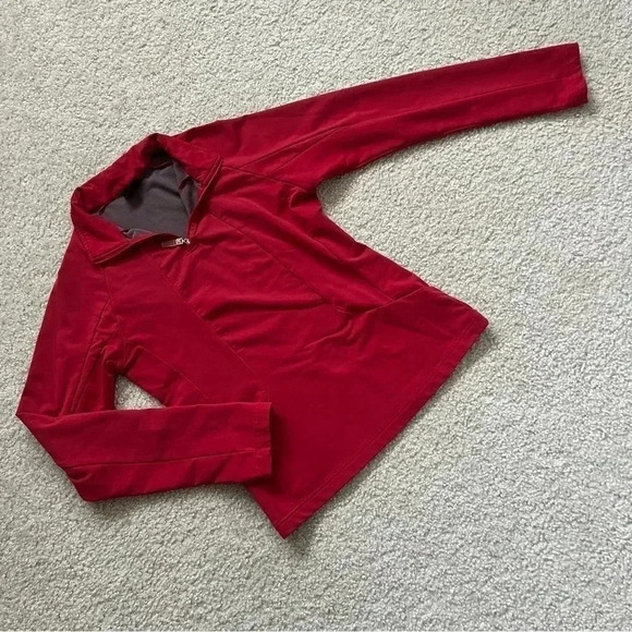 Descente 1/4 Zip Ski Snowboarding Outdoor Long Sleeve Shirt Sweater Red Size Med - Picture 13 of 16
